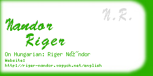 nandor riger business card